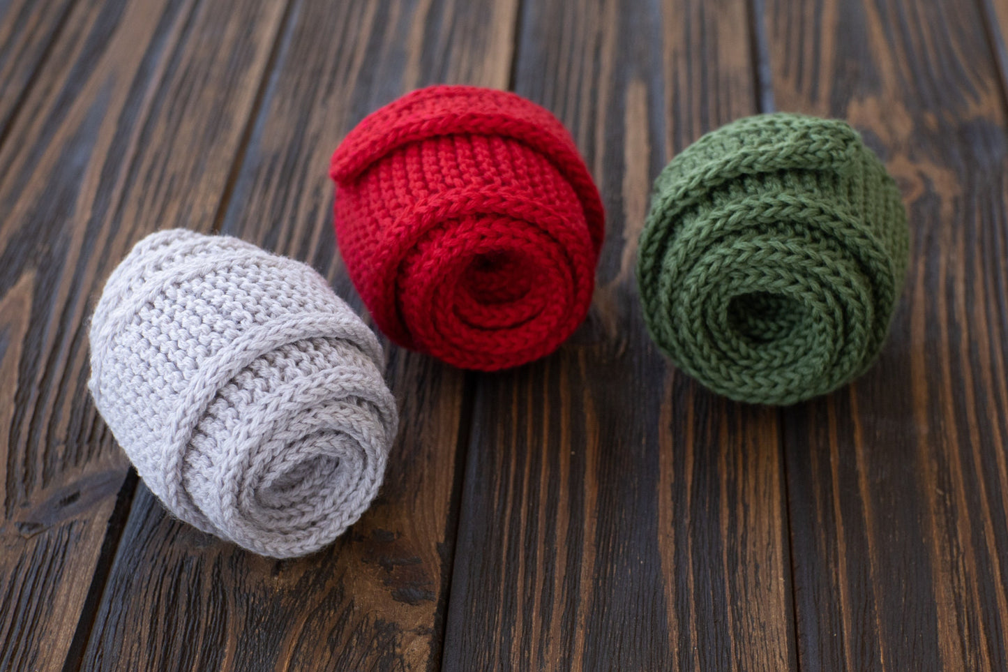 Short Neck Scarf / Knitted Headband – 100% Merino Wool, Handmade in Various Colors