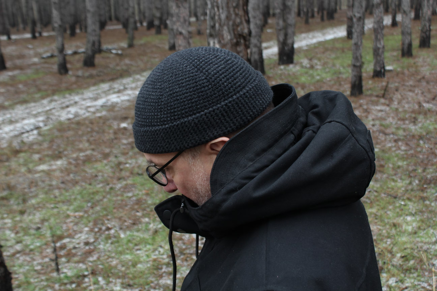 Fisherman Beanie Hat, Short Beanie, 100% Merino Wool Hat, Handmade Crochet Hat, Watch Cap, Docker Style Hat