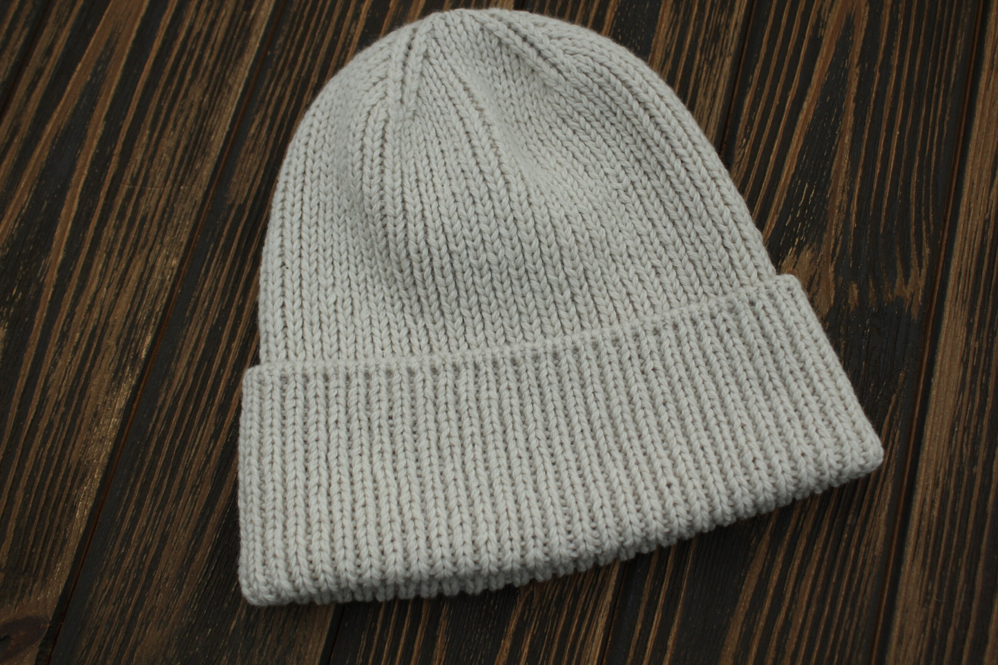 Cashmere Merino Wool Blend Hat, Handknit Ribbed Beanie, Adjustable Cuffed Unisex Winter Hat