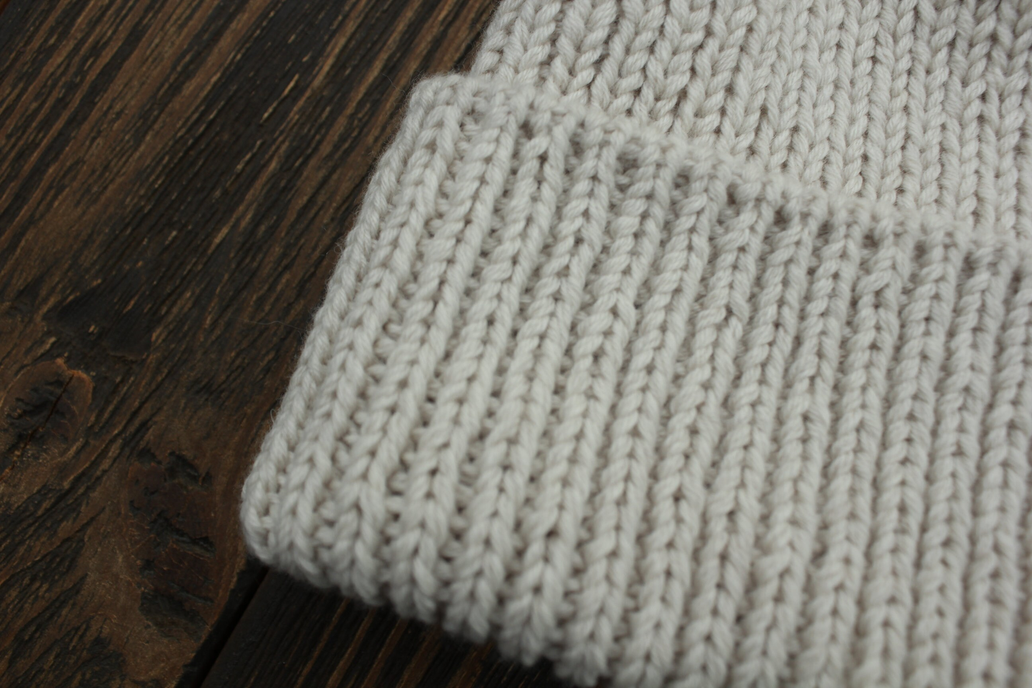 Cashmere Merino Wool Blend Hat, Handknit Ribbed Beanie, Adjustable Cuffed Unisex Winter Hat