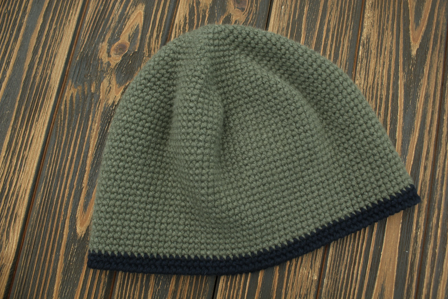Warm Angora Merino Beanie, Crochet Fisherman Hat, Striped Wool Winter Cap
