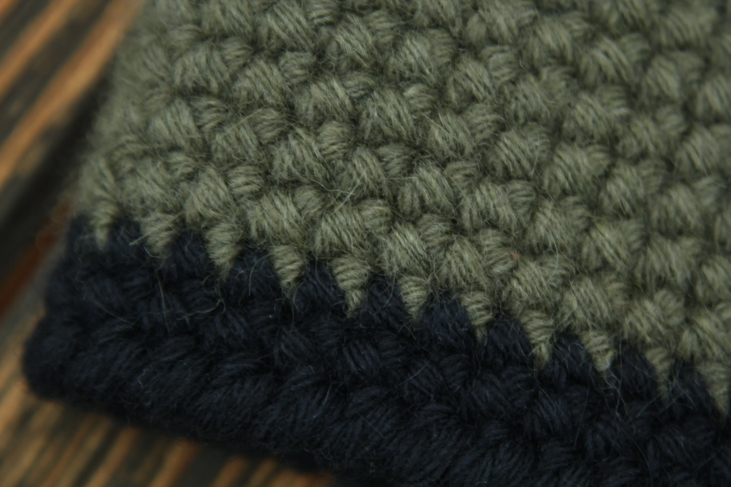 Warm Angora Merino Beanie, Crochet Fisherman Hat, Striped Wool Winter Cap