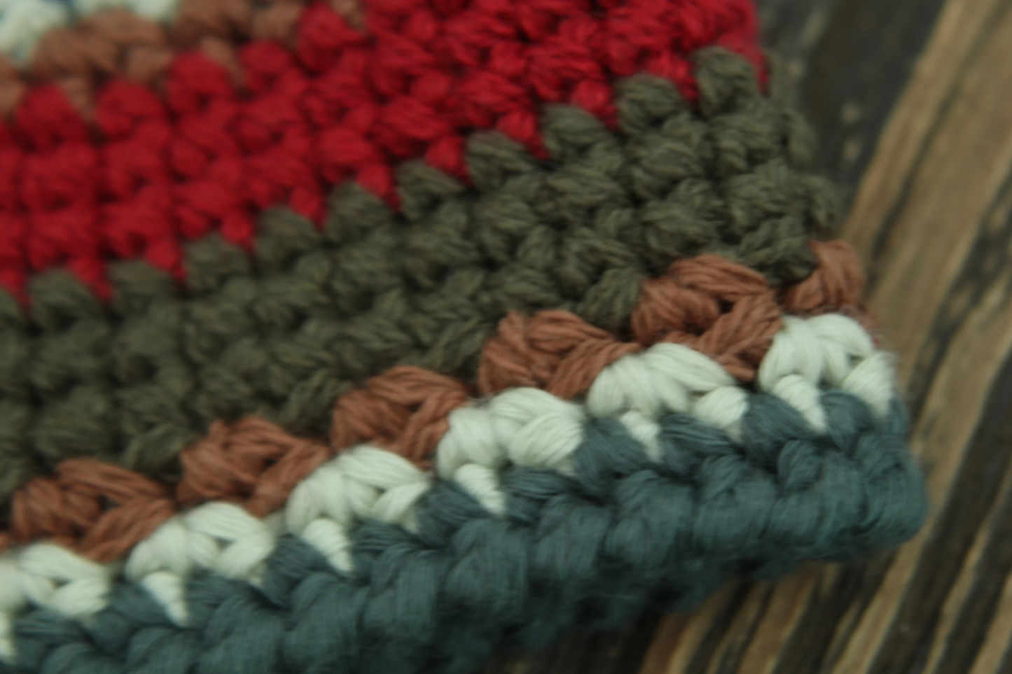 Men’s Cotton Summer Hat, Crochet Skull Cap, Multicolored 100% Cotton Beanie