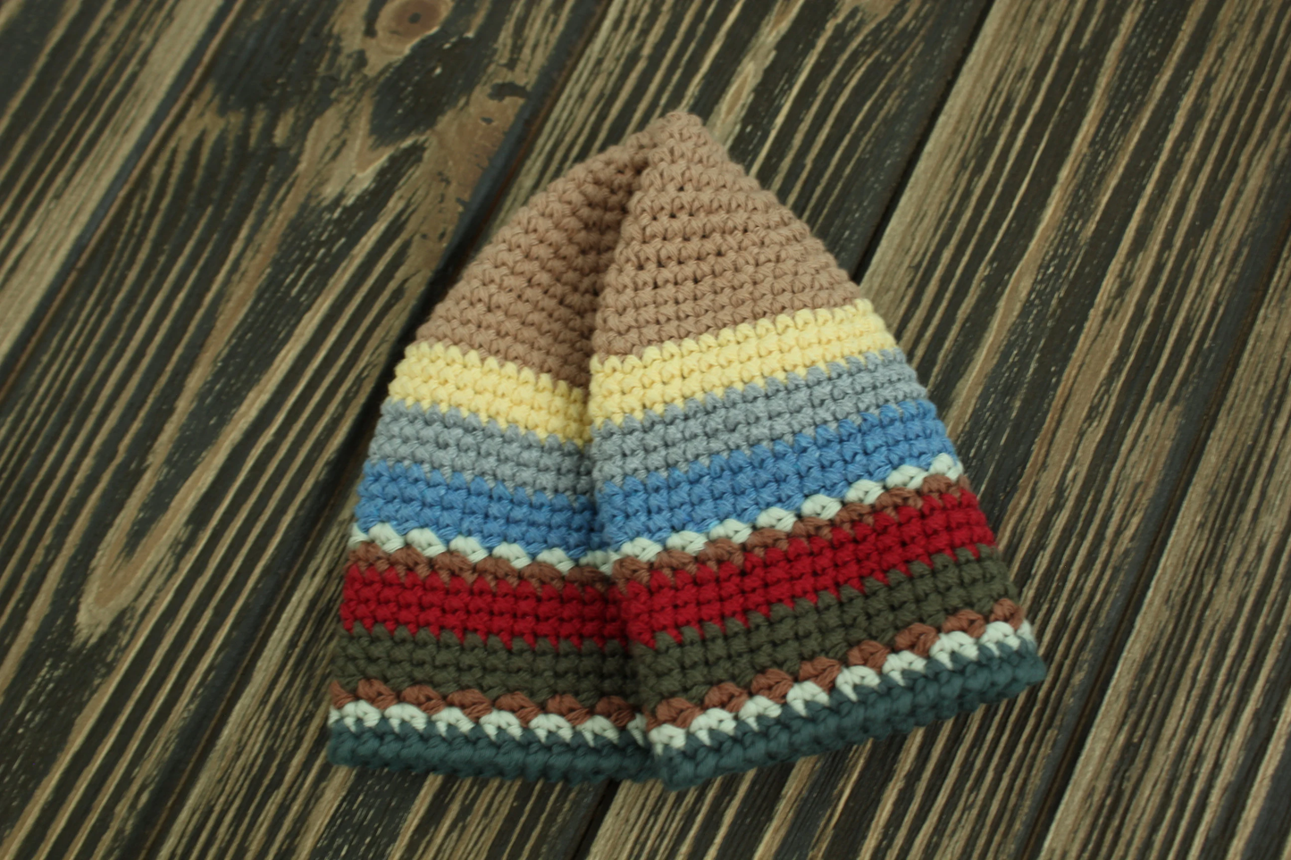 Men’s Cotton Summer Hat, Crochet Skull Cap, Multicolored 100% Cotton Beanie