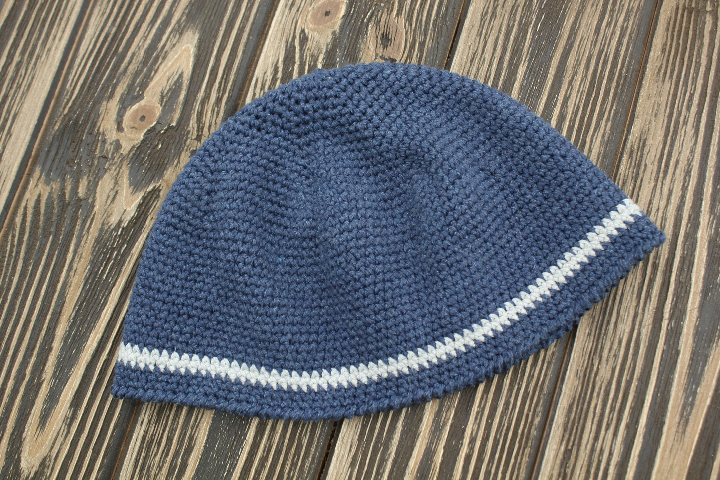 Men’s Cotton Summer Hat, Crochet Skull Cap, Multicolored 100% Cotton Beanie