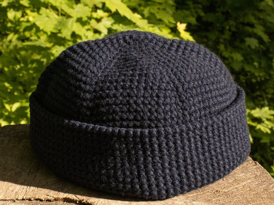 Fisherman Beanie Hat, Short Beanie, 100% Cashmere Hat, Handmade Crocheted Hat, Watch Cap, Docker Style Hat