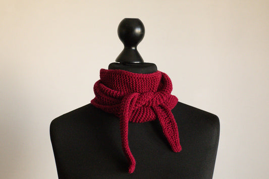 Cashmere/Merino Wool Blend Scarf, Small Unisex Knitted Neck Scarf