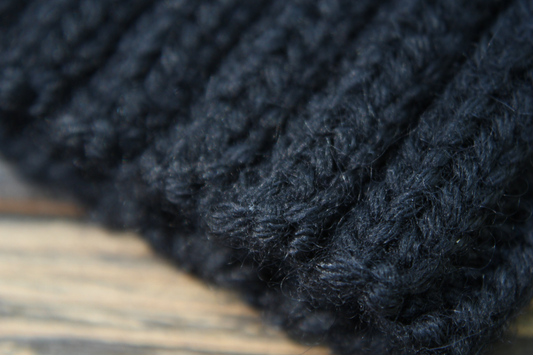 Black Alpaca Wool Hat for Men & Women – Cozy Ribbed Winter Hat, Perfect for Birdwatching & Outdoor Activities