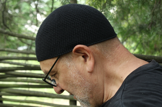 Handmade Men's Kufi, Cotton Men’s Skull Cap, Short Crochet Beanie